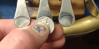 Installing dimes on french horn keys