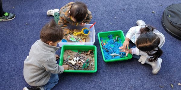 Having fun with sensory bins