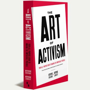 Book titled 'The Art of Activism' by Steve Duncombe and Steve Lambert.