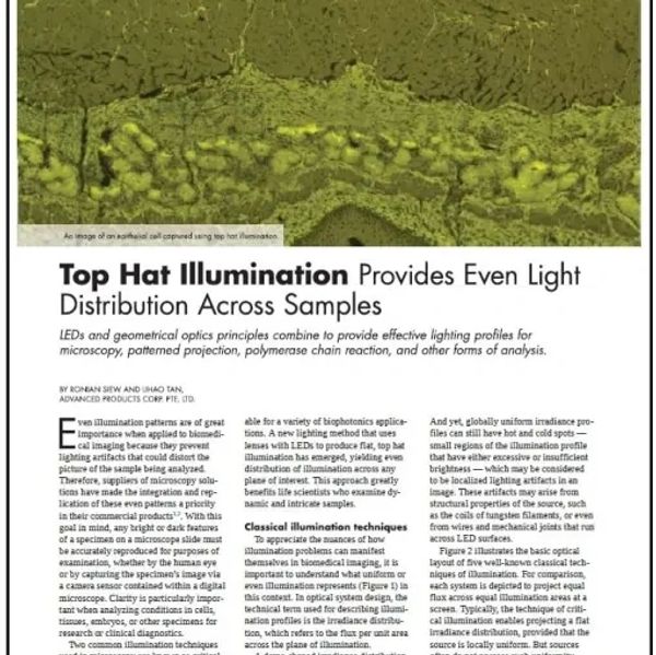 villuminator™ top hat illuminator, flat top illuminator