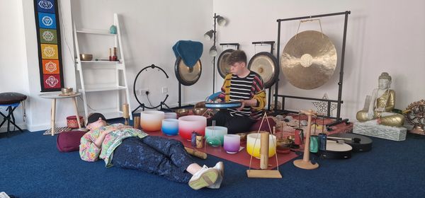 An image of man creating therapy for women