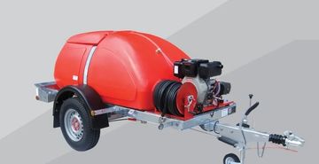 Yanmar diesel engine pressure washer with 40m high pressure hose reel mounted on a bowser trailer