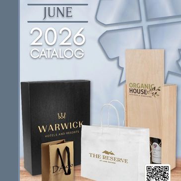 June 2026 catalog cover featuring luxury branded packaging and bags.