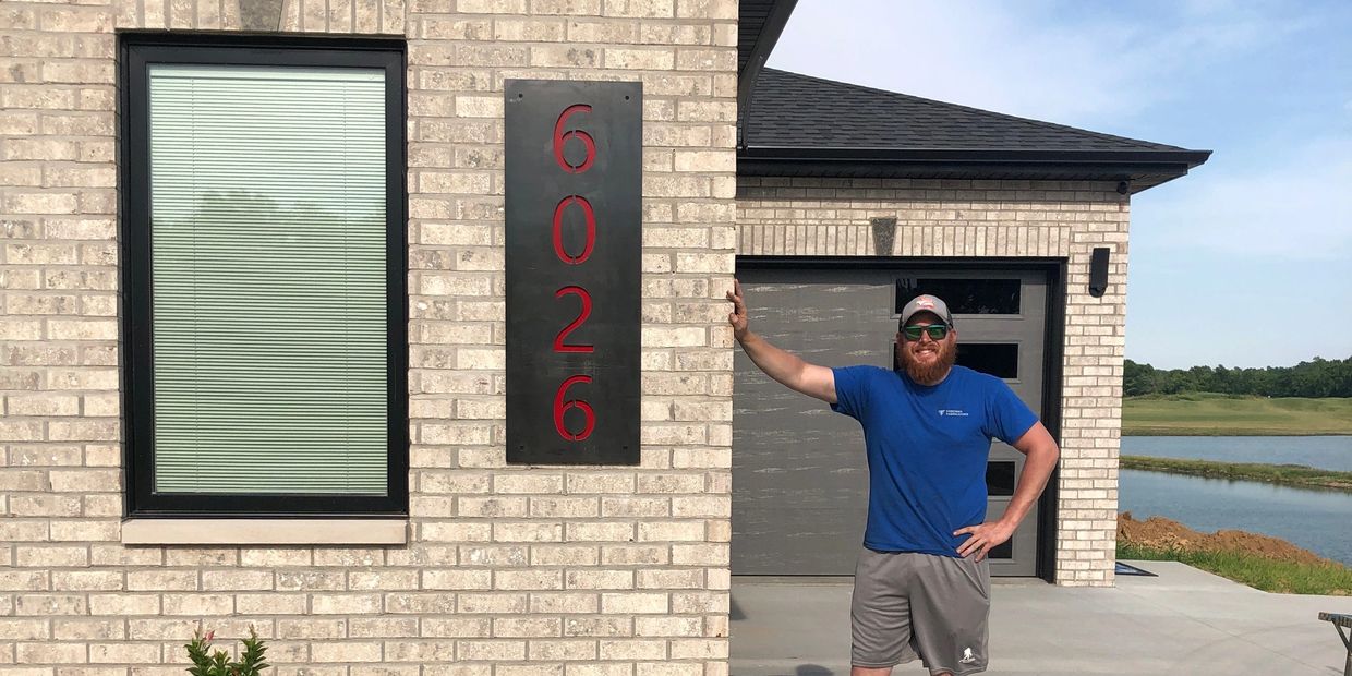 custom metal address sign
