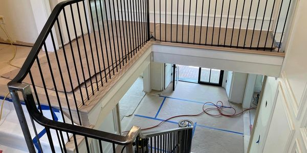 custom metal stairwell banister