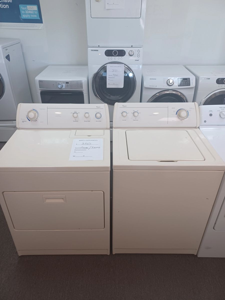 WHIRLPOOL BISQUE TOPLOAD WASHER ELECTRIC DRYER SET