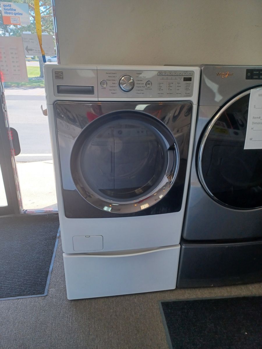 KENMORE ELITE FRONTLOAD STACKABLE COMBO WASHER ON PEDESTAL
