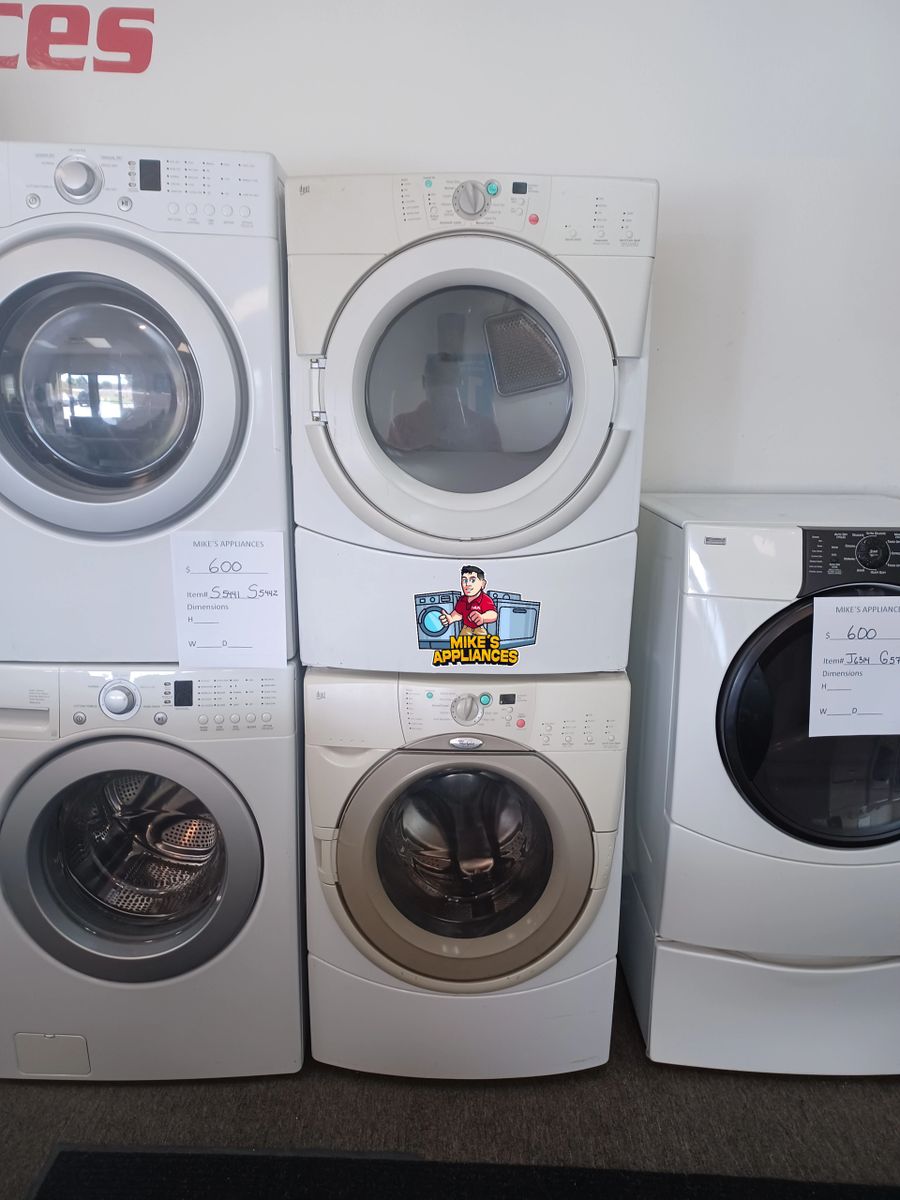 WHIRLPOOL DUET OLDER WASHER STACKABLE ELECTRIC DRYER SET