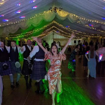 Wedding DJ party in full swing Elsick House Aberdeenshire Aberdeen Scotland
