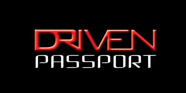 Logo with the words 'DRIVEN PASSPORT' on a black background.