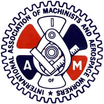 Logo of the International Association of Machinists and Aerospace Workers.