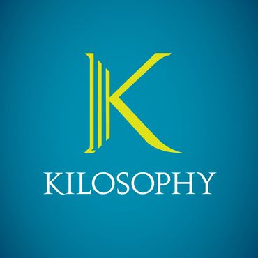 Kilosophy logo with stylized yellow 'K' on blue background.