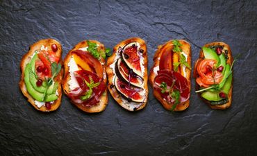 Various bread canapes / starters