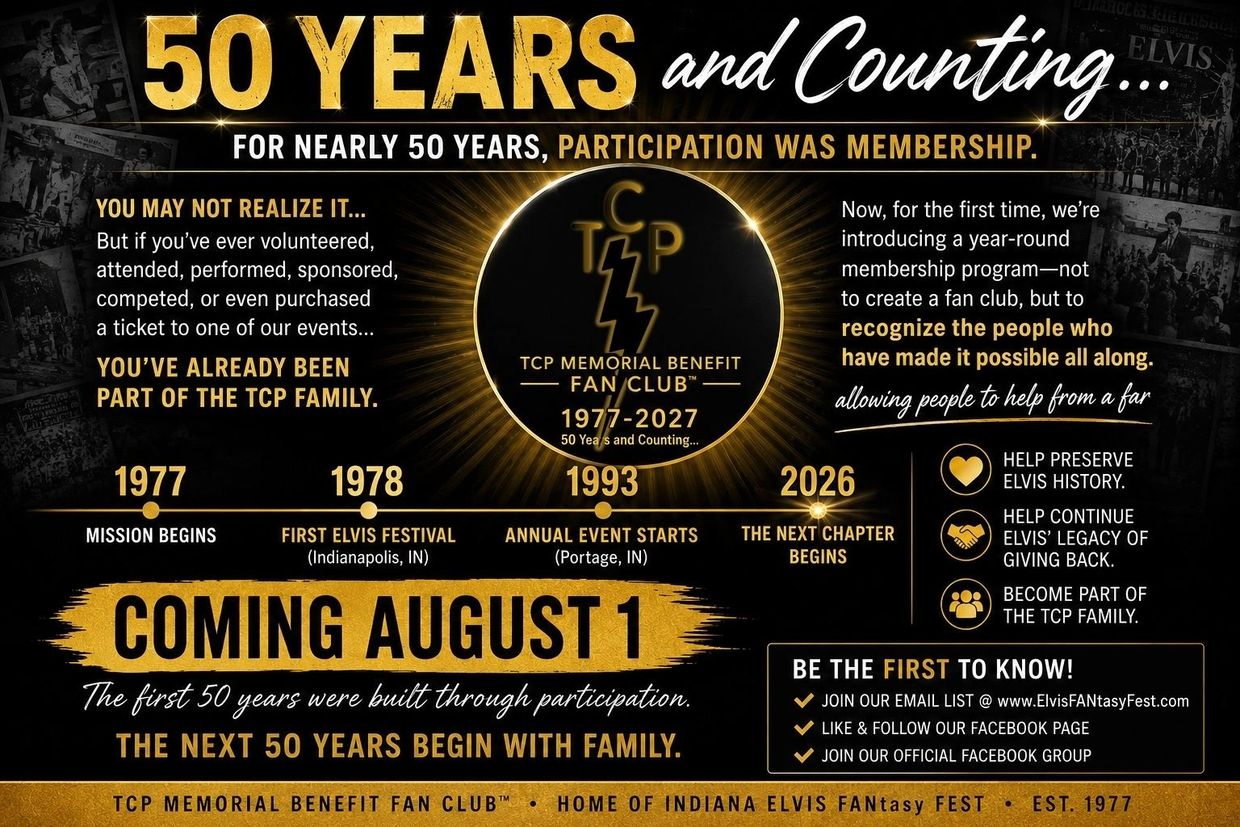 Commemorating 50 years of the TCP Memorial Benefit FAN Club since 1977.