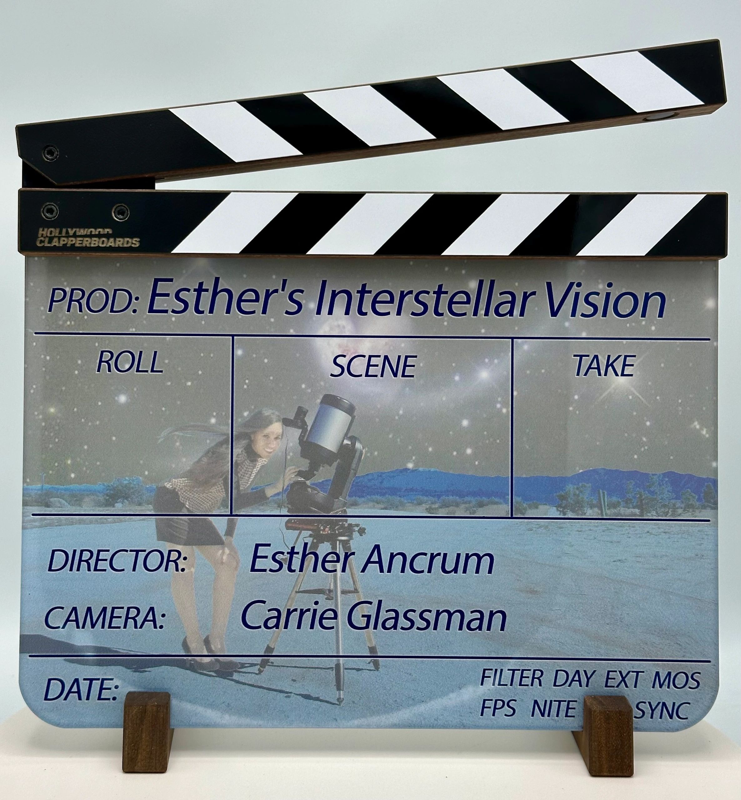 Film slate for Esther’s Interstellar Vision