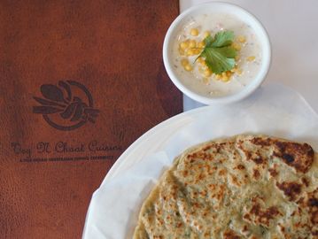 Aloo Paratha with a dip