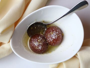 Two ball-shaped desserts