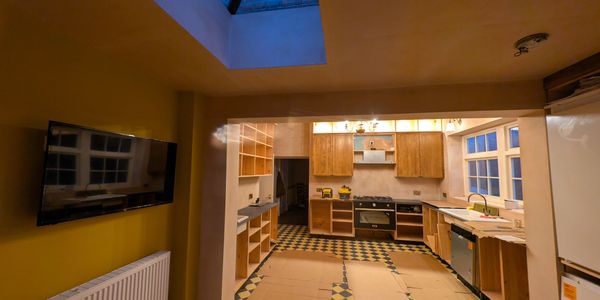 Kitchen rewire renovation, feature lighting, under cabinet lighting, wall lighting, Cradley Heath. 