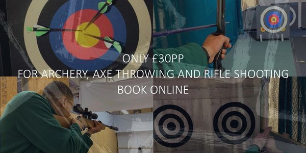 Archery, axe throwing and rifle shooting
