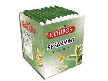 Box of Evripos Spearmint tea bags.