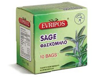 Box of Evripos sage tea with 10 bags.
