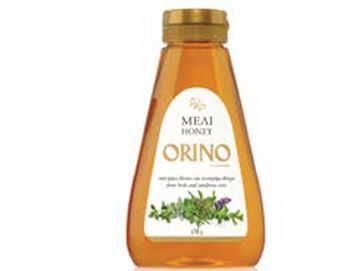 Bottle of Orino honey.