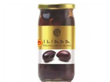 Jar of Iliada Kalamata olives.