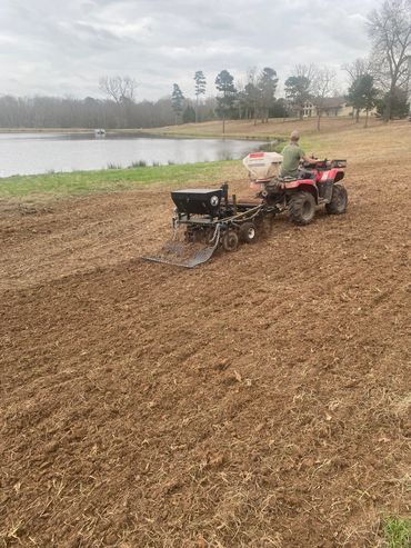 Food plot being planted with a Plotmaster 400