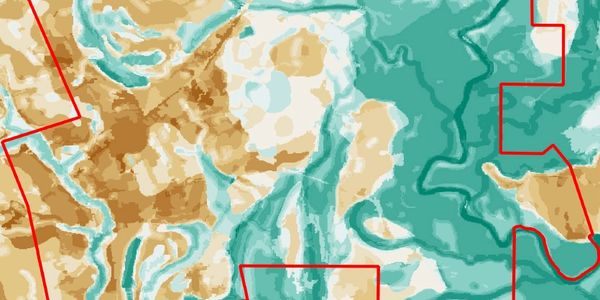 A wetland prediction model. This model was created to identify most likely wetland locations.