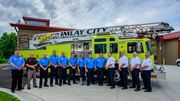 Group photography, Imlay City, Fire department 