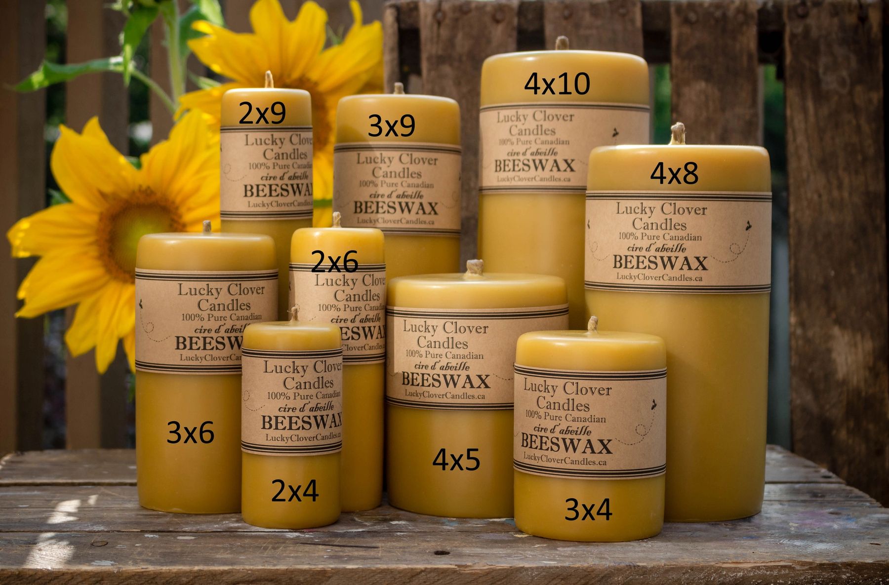 Pure Beeswax Candle 2x4  Hand Crafted in Ontario, Canada
