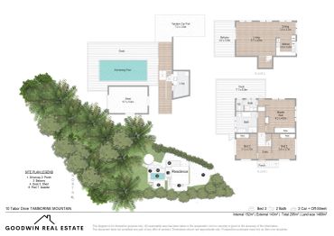 Detailed architectural plan of a residential property with outdoor and indoor spaces.