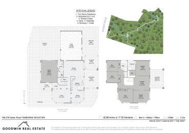 Architectural floor plan and site map for a property on Mt. Tam.