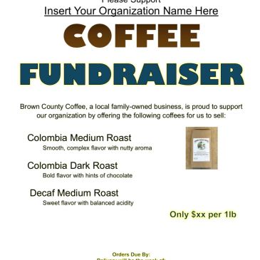 Coffee fundraiser flyer for a local family-owned business.