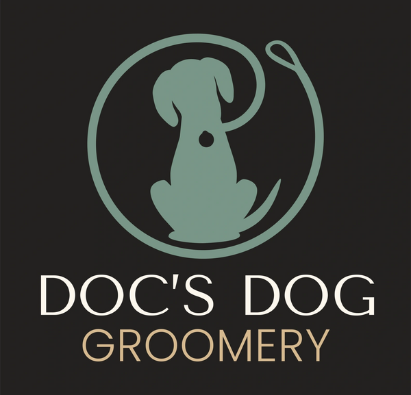 Doc's dog groomery logo