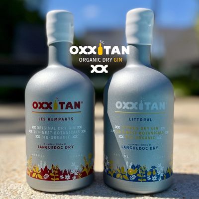 Meilleur gin bio. Sud de France, Languedoc Roussillon occitan. OXXiTAN, New French gin brand premium