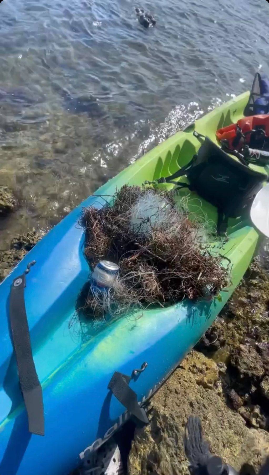 Fishing line pollution at Biscayne National Park FL 