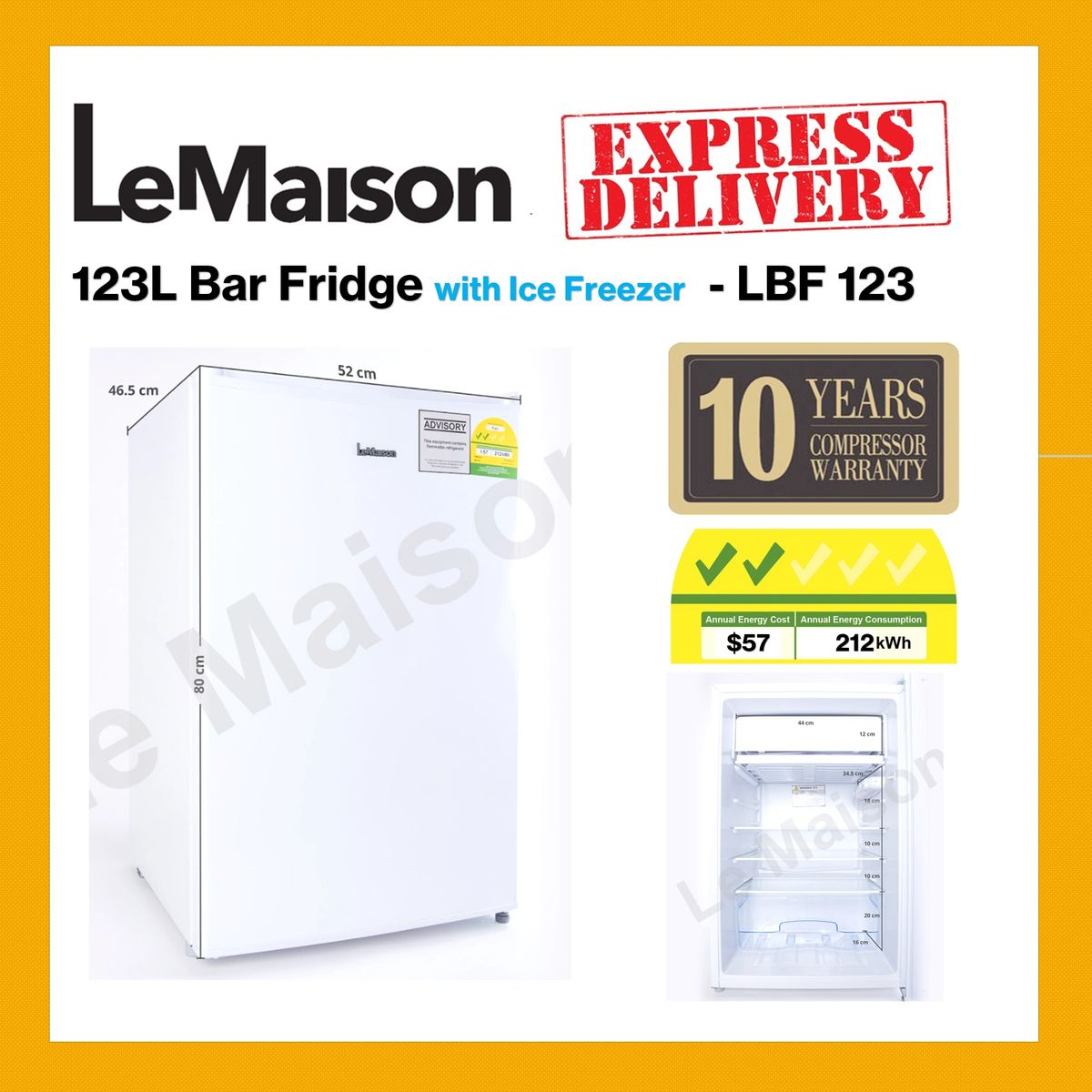 LBF123 Lemaison 123 L Bar Fridge