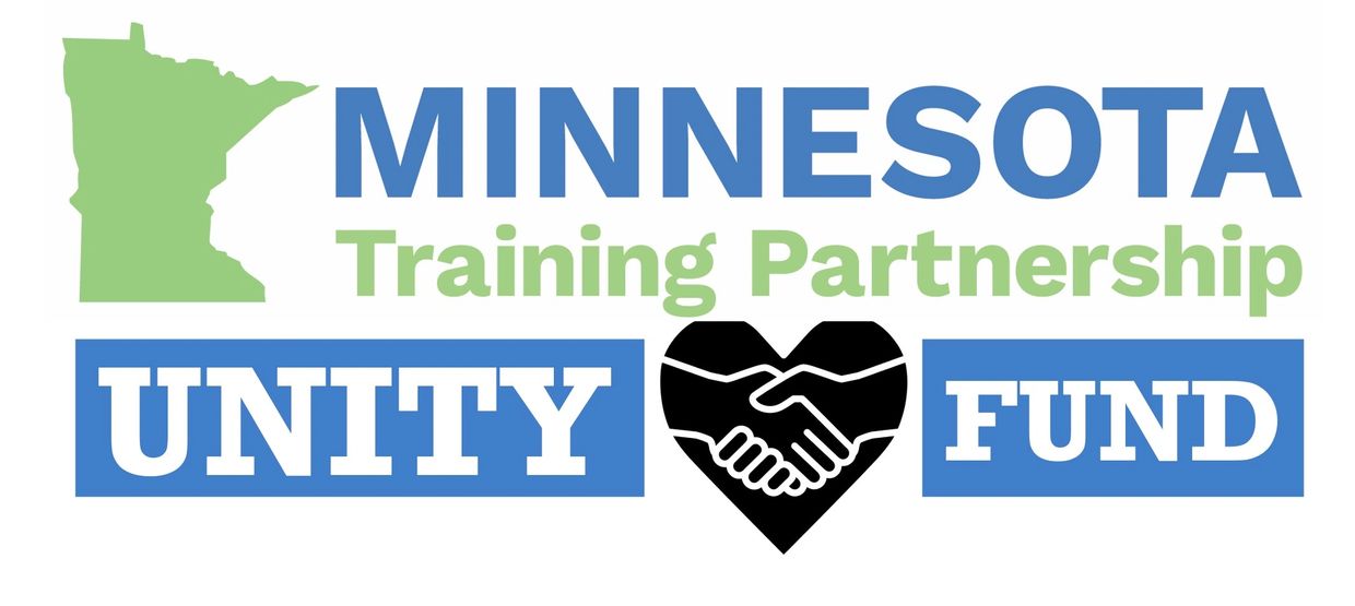 Logo for MTP's Unity Fund.  The logo features a heart symbol with two hands grasped together.