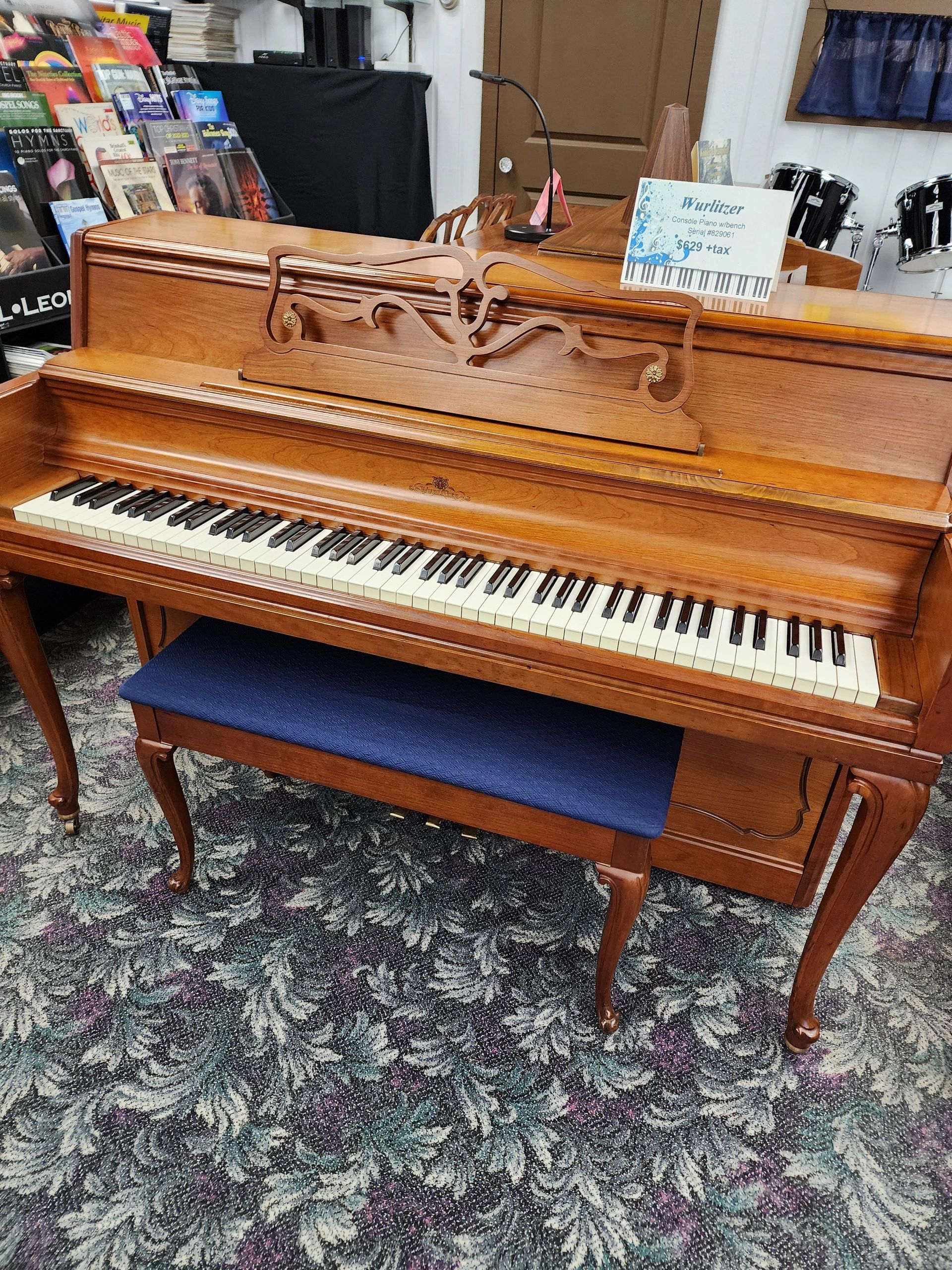 Wurlitzer French Provincial style piano.  Originally $629 now 30% OFF - Just $440!