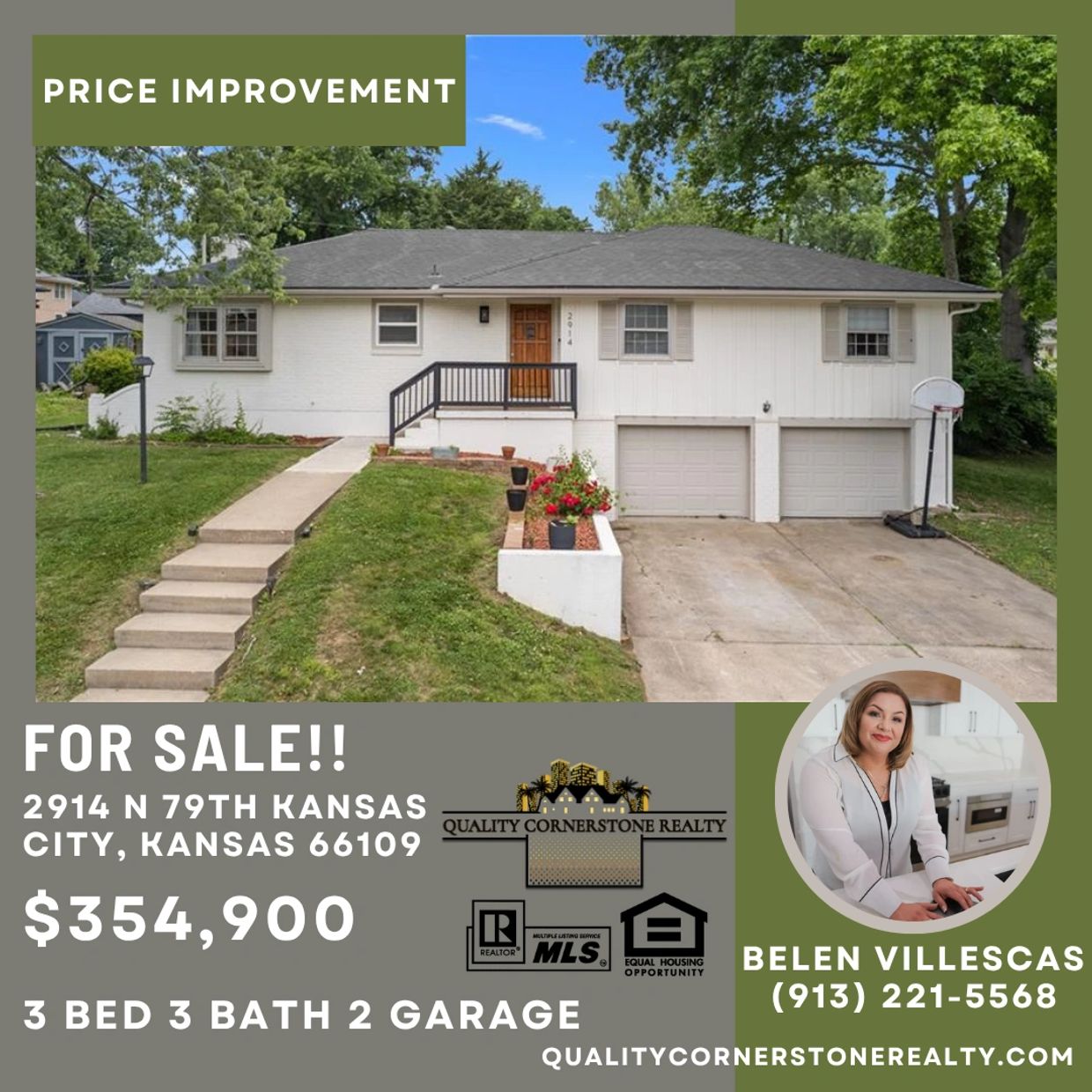 House for sale in Kansas City with 3 beds, 3 baths, and 2 garages.