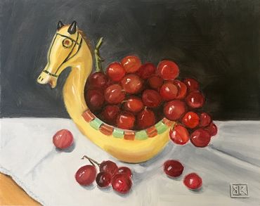Ceramic Horse & Grapes
Oil on Canvas
8"x10"

$300