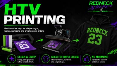 HTV printing process for custom shirts with clear, crisp designs.