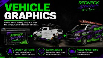 Promotional image for vehicle graphics and custom wraps.