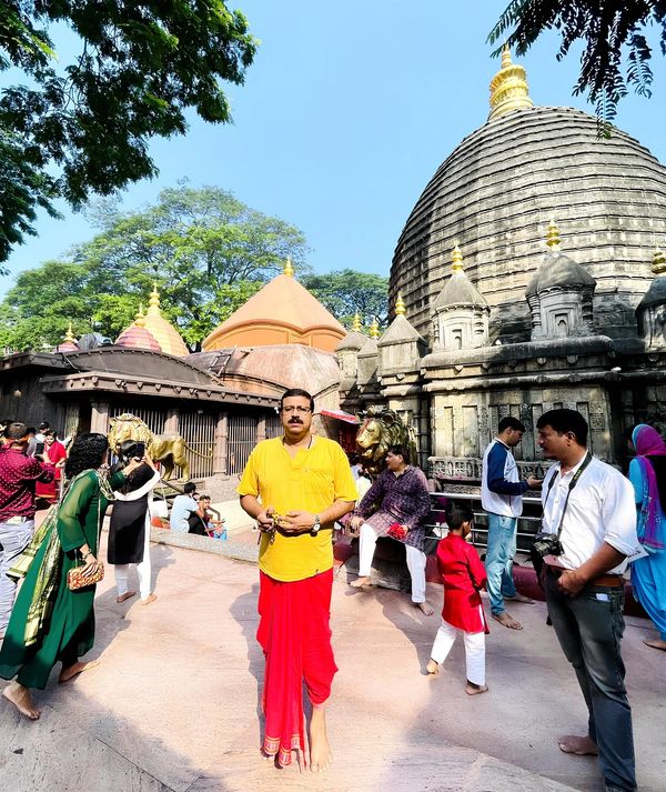 Dr. Subrata Chatterjee at Maa Kamakhya Temple — a moment of deep spiritual connection.