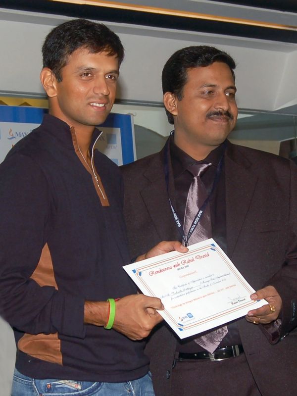 Dr. Subrata Chatterjee at “Rendezvous with Rahul Dravid” event, held at Park Hotel Kolkata, Dec'07.