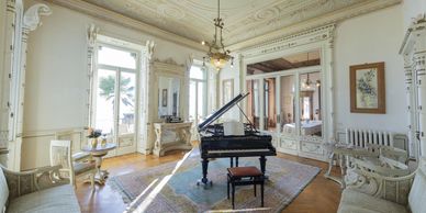 Lake Maggiore estate with ornate interiors