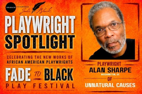 Playwright Spotlight featuring Alan Sharpe, celebrating African American playwrights.