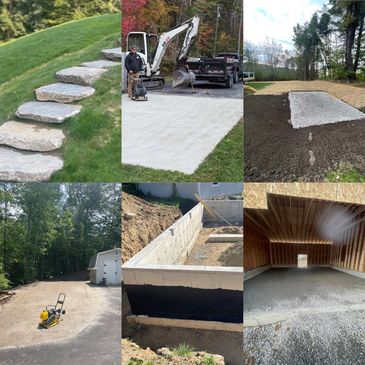 Excavation, Dirtwork, underground utilities, foundations, drainage, walls, grade & landscape
