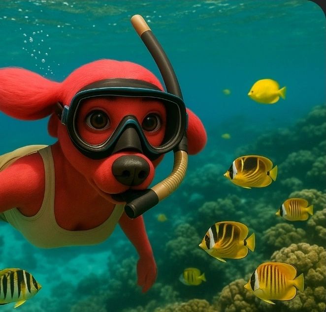 snorkeling is great but you have to get out of the water sometime. that's where Fruity Puppy will be your best friend. it's the best sunburn relief cream you can find with real fruit.